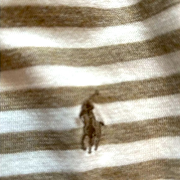 Vintage Polo by Ralph Lauren polo shirt size XXL Beige/white stripe - Picture 4 of 5